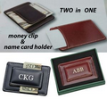 Genuine Leather Money Clip & Card Holder